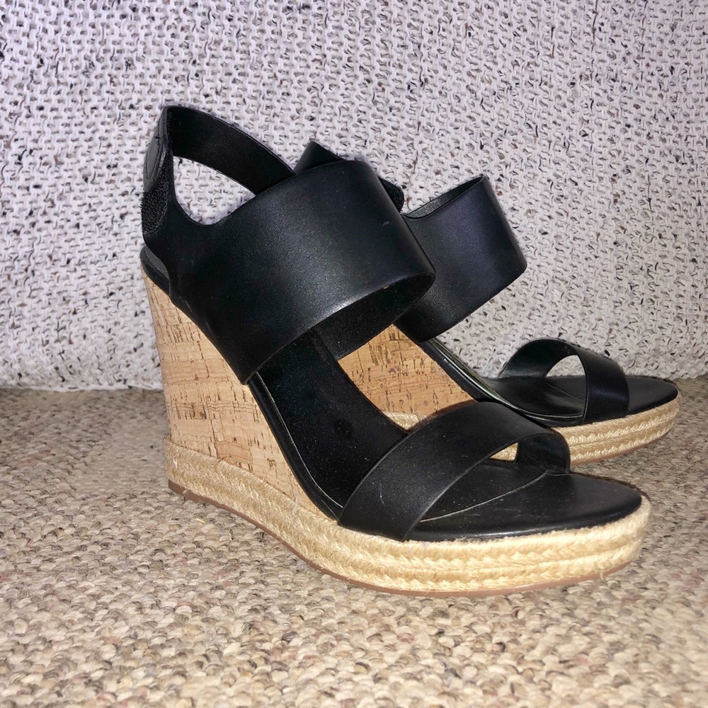 Charles by charles david, black cork wedge